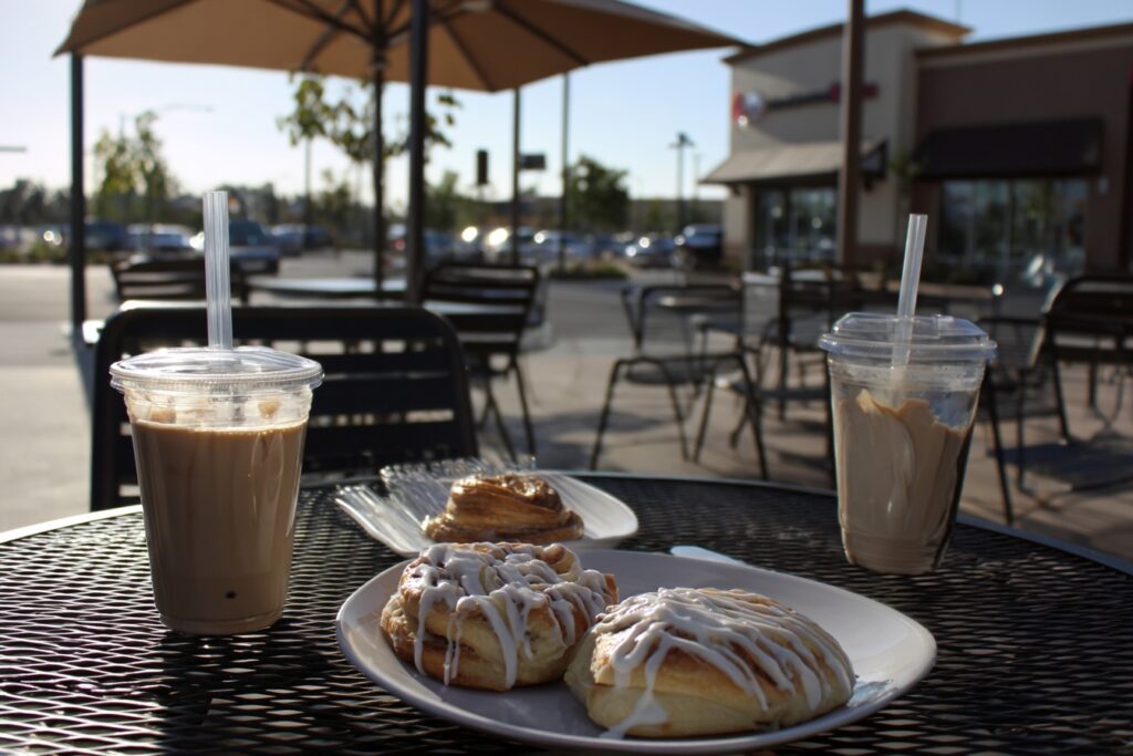 coffee and pastries on a patio Best Places to Eat Brunch in West Valley City Utah